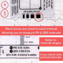 ECG 7 Step Ruler, ECG Ruler Plastic Ruler Measuring Tool, ECG 7 Step Ruler For ECG/EKG Interpretation, Transparent EKG Calipers Measuring Tool, Easy-To-Carry ECG Ruler, Follow A 7 Step Plan - Multicolor - View 8