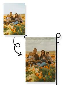 1pc Custom Printed Photo Garden Flag, Linen Printed Floral Garden Flag, Suitable For Birthday, Valentine's Day, Couples, Travel, Thanksgiving, Christmas, New Year, Halloween, Pets, Anniversary And Other Occasions, 4-Season Home And Garden Decor