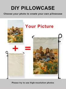 1pc Custom Printed Photo Garden Flag, Linen Printed Floral Garden Flag, Suitable For Birthday, Valentine's Day, Couples, Travel, Thanksgiving, Christmas, New Year, Halloween, Pets, Anniversary And Other Occasions, 4-Season Home And Garden Decor