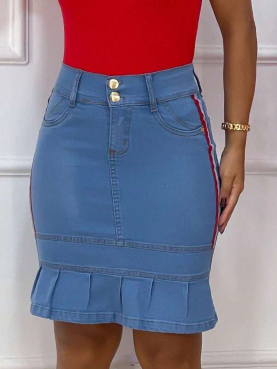 SAIA JEANS evangélica barra babado