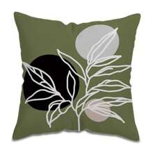 MEMNUN 4pcs Simple Flower Leaf Printed Pillowcases (Pillow Core Not Included), Single-Sided Print, Square Pillow Cover For Living Room Sofa Bedroom Home Decor Cushion Cover Gifts Birthday Graduation