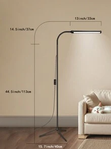 Lampada da terra a LED luminosa - temperatura del colore regolabile e luminosità dimmerabile, lampade da terra moderne, luce da lavoro regolabile in altezza a collo di cigno con USB, per lettura, ufficio, soggiorno, camera da letto, estensione ciglia, centro benessere viso, salone e make-up