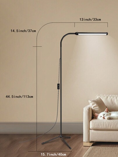 Bright LED Vloer Lamp Adjustable Temperature Dimmable Brightness Moderne Lamps, USB Height Gooseneck St ing Work Verlichting Reading, Office, Living Room, Bedroom, Eyelash Extensions, Facial Spa, Salon Makeup view 11