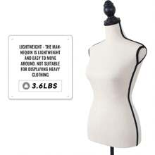 Female Mannequin Body, Dress Form Sewing Mannequin Torso With Adjustable Tripod Stand, Manikin Dressmakers Dress Jewelry Display(Fabric) - FabricBeige - View 5