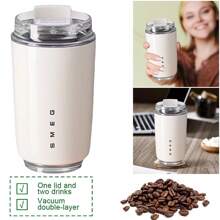 NetHong For S.Meg Coffee Mug Stainless Steel Travel Water Bottle Insulated 240ml Cup, Suitable For Hot And Cold Drinks, Sparkling Water, Fruit Tea, Juice ,Coffee - 白色 - 查看 3