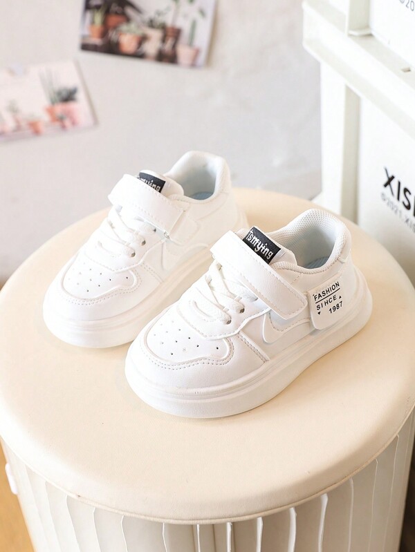 Zapatos planos para niños, zapatos deportivos para niñas, tenis casuales blancos unisex, zapatos para bebé