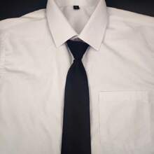 1pc Men's Slouchy No-Tie Zipper Polyester Necktie, Casual Wear And Party Gift Accessory Suitable For Shirts