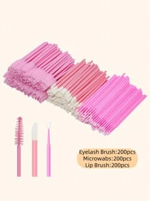 Kit de Pincel, Kit de Suprimentos para Alongamento de Cílios, Espirais Descartáveis para Cílios, Pincéis, Escova de Micros, Pincel de Rímel, Pincéis de Lábios 100/300/450 peças