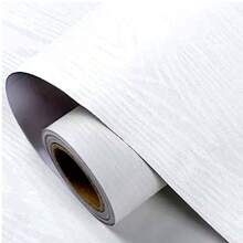 Carta da parati in legno bianco / nero spessa, carta da parati autoadesiva con effetto legno bianco vintage, rotolo di pellicola adesiva in carta da parati con motivo in legno