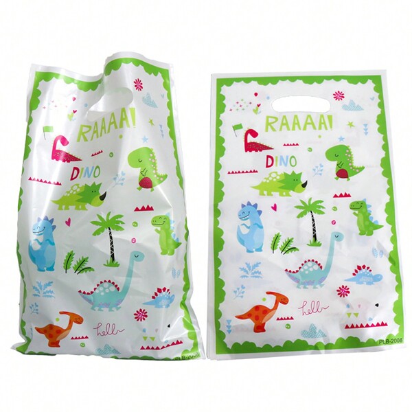 10/30/50 Peças Sacos de Presente para Festa com Tema de Animais da Selva e Dinossauros, Sacos de Plástico Descartáveis para Guloseimas para Aniversário, Feriado, Decorações de Festa e Embalagem de Pequenos Presentes