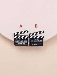 1/2 Peças Broche Criativo de Claquete de Cinema, Emblema de Desenho Animado, Joia da Moda Adequada para Uso Diário de Homens e Mulheres, Pode Ser Preso em Roupas e Mochilas
