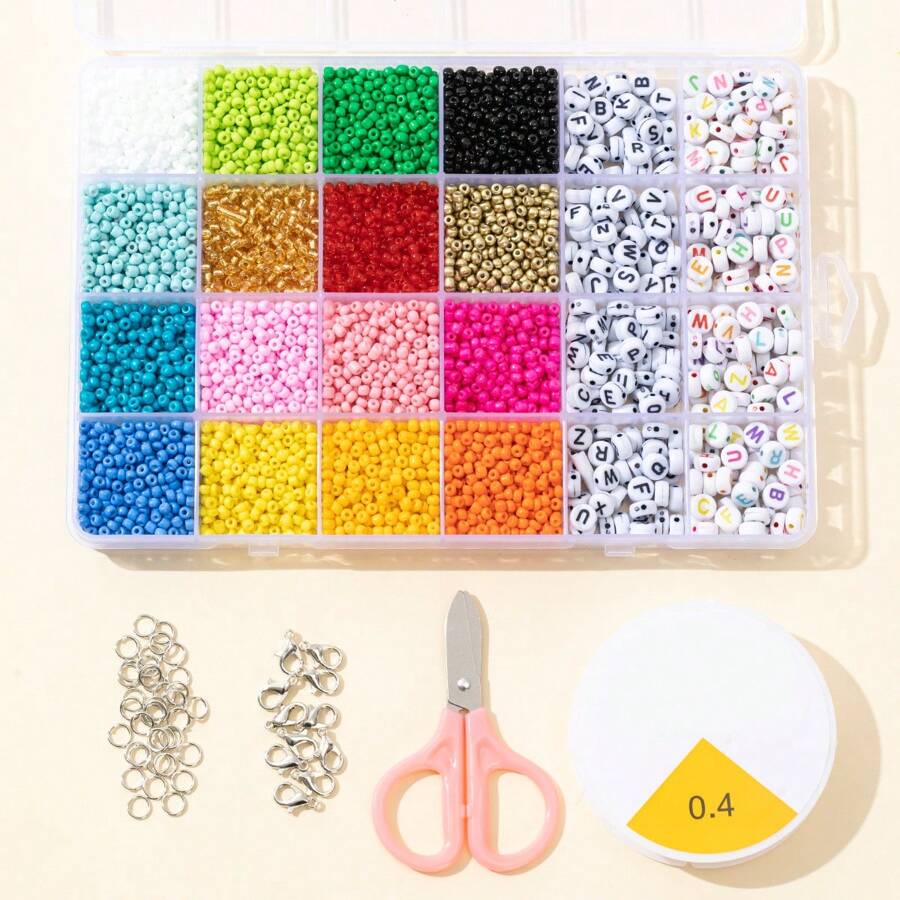 5 Sets Of 24 Colors High-Quality Fastcolour Rice Pearl Letter Beads For DIY Fashionable Jewelry - Rice Beads Letters - View 1