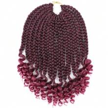 10 Inch Synthetic Box Braids Curly Ends Crochet Hair Short Box Braids Hair Extensions For Women Daily Use 15 Strands/Pack