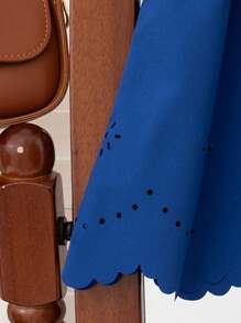 Baby Girls' Minimalist Cute Bowknot Ruffled Solid Color Dress - Blue - View 9