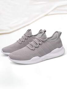 Men's Outdoor Fashionable Road Running Shoes Lightweight Fitness Shoes Breathable And Comfortable Sports Shoes Anti Slip Casual Shoes - 淺灰色 - 查看 4