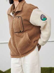 mini bala Family Matching Plush Jackets For Four - Coffee - View 3