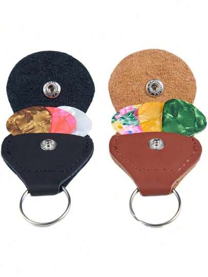 1 Pack Guitar Picks Holder Case(Random Gift-Guitar Picks Plectrums 5 Pcs), PU Leather Guitar Plectrums Bag With Keyring, Keychain Plectrum Key Fob Cases Bag, Gift For Guitar Players,Black,Small Guitar,Guitar Pic Holder,Guitar Key,Guitars,Pick Holder,Small Guitar,Guitar>Musical Instrument Pick,Piano,Pick Guitar Picks