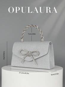 Túi xách lấp lánh OpulAura, quyến rũ, thanh lịch, tinh tế, sang trọng nhẹ nhàng, vàng lấp lánh, túi xách dạ hội sang trọng, ví cầm tay trang trí bằng đá Rhinestone lấp lánh, thích hợp cho các cô gái tiệc tùng, quý cô, cô dâu, phụ nữ, phụ kiện dạ hội, váy sequin cho phụ nữ, váy lấp lánh, váy thanh lịch cho phụ nữ, túi xách dạ hội thanh lịch, hoàn toàn phù hợp với tiệc cưới, lựa chọn tốt nhất túi thanh lịch cho tiệc chia tay cô dâu - Bạc - Xem 5