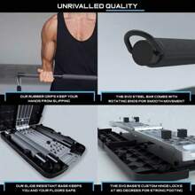 EVO Gym - Portable Home Gym Strength Training Equipment, At Home Gym | All In One Gym - Resistance Bands, Base Holds Gym Bar & Handles For Travel | Portable Gym & Home Exercise Equipment - 高級 - 8 個頻段(220 磅) - 查看 7