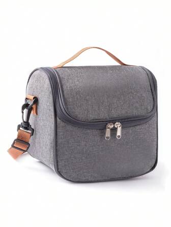 1pc Insulated Thermal Bag, Portable Lightweight Beach Travel Camping Lunch Backpack For Men And Women, Large Capacity Handheld Lunch Bag, Thick Aluminum Foil Long-Term Cold Preservation And Freshness Lunch Box Crossbody Bag Keeping Food Warm/Cool