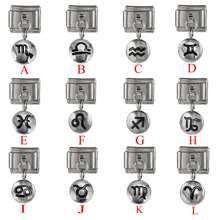 1pc Stainless Steel 9mm Watch Module Pendant Twelve Constellations Dripping Oil Series DIY Bracelet Module Bracelet Assembly Decorative Module Connector Watch Block Elastic Bracelet Assembly Accessories