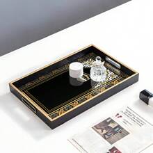 Classic Islamic Style Glass Print Decorative Tray, Jewelry Storage Tray - Black B - View 6
