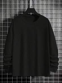 3pcs/Set Men's Solid Color Casual Crew Neck Long Sleeve T-Shirts, Autumn
