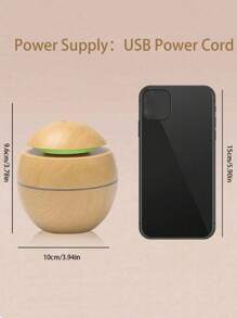 USB Powered Mist Humidifier, Circular Wood Grain Creative Humidifier, Compact Home & Car Portable Moisturizing Device, Valentine's Day Gift