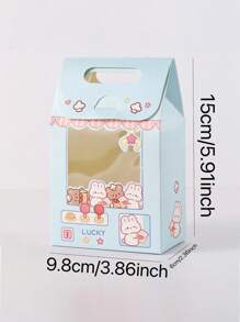 3/6/12pcs Cute Cartoon Window Gift Bags, Small Cookie Boxes, Colorful Candy Containers, Handheld Party Gift Boxes, Suitable For Birthday, Wedding, Graduation And Various Occasions - Multicolor - View 8