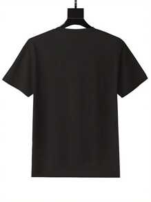 GOD IS GOOD Printed Short-Sleeved Crewneck T-Shirt For Men, Casual T-Shirt For Everyday Outdoor Wear - 黑色 - 查看 3