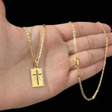 Piastrini Men's Thin Chain Necklace 18k Gold Plated - 金色 - 查看 3