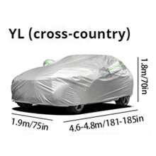 Thicker 190T Silver Coated Waterproof And Dustproof Car Cover With Reflective Strip, Full Car Protection Against Sun And Rain
