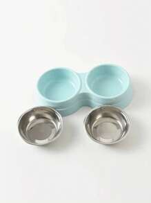 Dual-Purpose Stainless Steel Pet Bowl 100ml Dog Water Feeder Food Bowl, Plastic Pet Bowl For Cats And Dogs - Multicolor - View 9