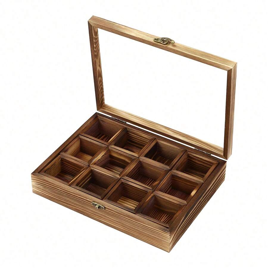 TFCFL Wooden Spice Box, Wooden Spice Box With 12 Containers, Spice Fit Box - 木頭 - 查看 1