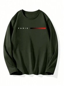 3pcs/Set Men's Casual Daily Simple Letter Printed Long Sleeve T-Shirts, Autumn Tee