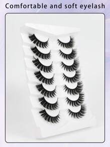 7 对 18 毫米，猫眼，蓬松纤细假睫毛，浓密假睫毛全条睫毛