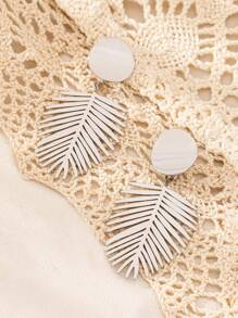 1 Pair Stylish 2025 New Vintage Minimalist Delicate Leaf Design Earrings, Unique Personality Small Accessories, Versatile Gift For Women Daily Wear