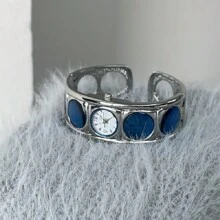 2024 New Dream Goddess Light Luxury Bracelet Design Embedded Gem Crystal Waterproof Watch - 藍色 - 查看 3