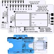 ECG 7 Step Ruler, ECG Ruler Plastic Ruler Measuring Tool, ECG 7 Step Ruler For ECG/EKG Interpretation, Transparent EKG Calipers Measuring Tool, Easy-To-Carry ECG Ruler, Follow A 7 Step Plan - Multicolor - View 12