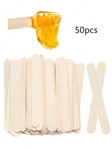 100pcs Professional Large Size Wooden Waxing Sticks Applicator Spatula - Beige - View 9
