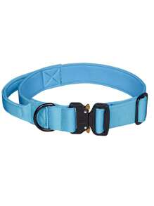 1Pc Adjustable Pet Dog Training Collar With Wide Nylon Webbing, Suitable For Medium And Large Dogs, Thick High-Density Webbing And Cobra Buckle, Adding Proximity Control Handle. - Multicolor - View 12