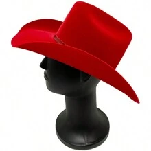 Country Hat For Men And Women, American Country Unisex, Traditional Band, Rodeo Party, Cowboy Show - 紅色 - 查看 3