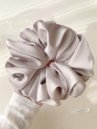 1pc Extra Large Size Silky Soft, High Elastic, Luxurious And Comfortable Scrunchie Ponytail Holder, Fashionable And Versatile For Women Scrunchies Hair Ties Scrunchy Hair Ties, Casual Hair Accessories