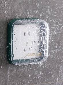 1pc Modern Simple Outlet Waterproof Dustproof Box Self-Adhesive Wall-Mounted Switch Protection Cover, Household Wall Socket Protection Case Anti-Electric Shock Frame For Kitchen & Bathroom
