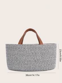 媽咪皮革編織手提包