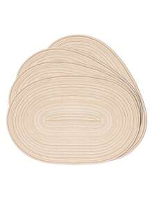 1 件/4 件/6 件 18 英寸 X12 英寸椭圆形编织餐垫，可洗防滑隔热桌垫，适用于家庭、餐桌、节日聚会