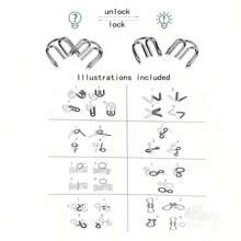 Metalowa układanka z torbą, łamigłówki, test IQ, rozplątywanie żelaznego łańcucha, odblokowywanie gry blokującej, chiński pierścień, magiczny żelazny łańcuch, odpowiedni na przyjęcia, wyzwanie dla dzieci i dorosłych