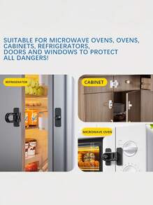 2个/1个冰箱锁 - 免钻孔粘扣，适用于冰箱和烤箱门 - 防指纹非紧扣式 - 彩色 - 查看 9