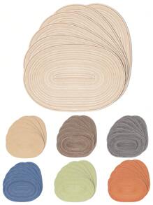 1 件/4 件/6 件 18 英寸 X12 英寸椭圆形编织餐垫，可洗防滑隔热桌垫，适用于家庭、餐桌、节日聚会