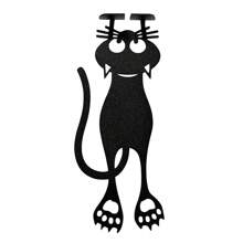 1pc Standing Black Cat Book Clip Bookmark, Metal Cat Stand Book Clip, Personalised Decorative Gifts For Book Lovers Bookworms, Birthday Christmas Souvenir Gifts For Men Women - Cat - View 2